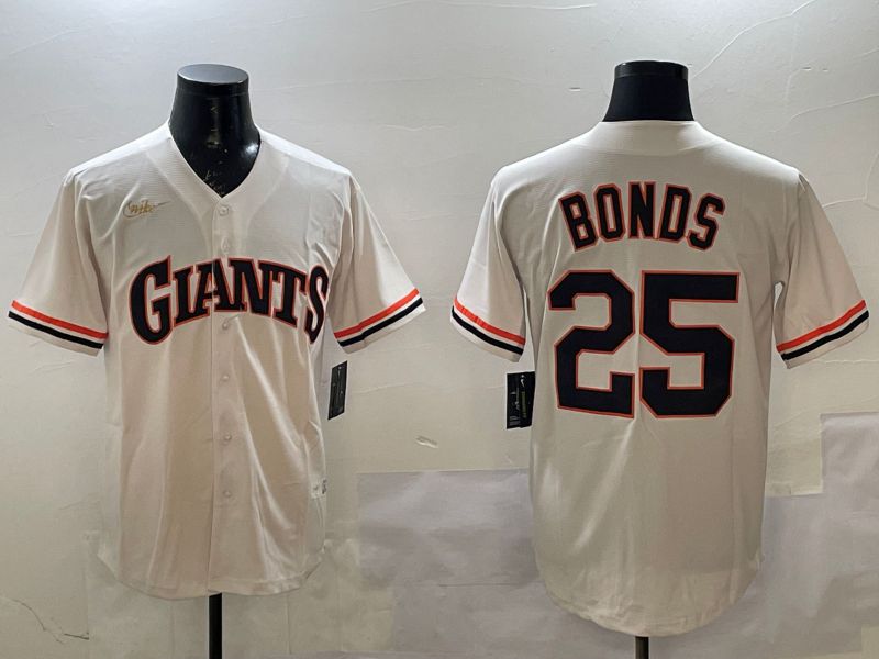 Men San Francisco Giants #25 Bonds Cream Throwback 2025 Nike MLB Jersey style 4->philadelphia eagles->NFL Jersey